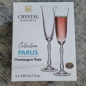 New Bohemia Crystal Champagne FLute set of 6